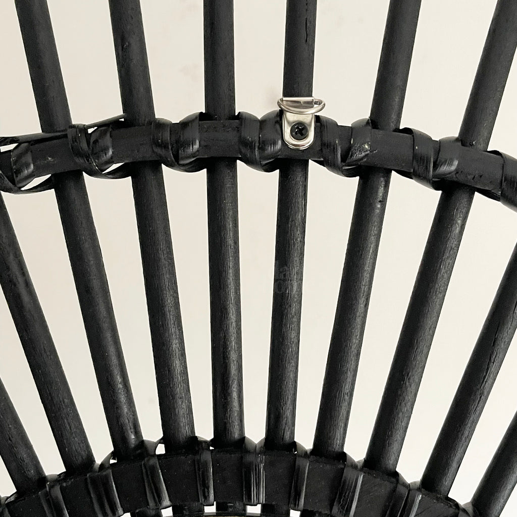 Black Rattan Mirror 80cm