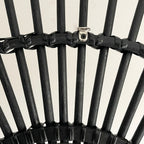 Black Rattan Mirror 80cm