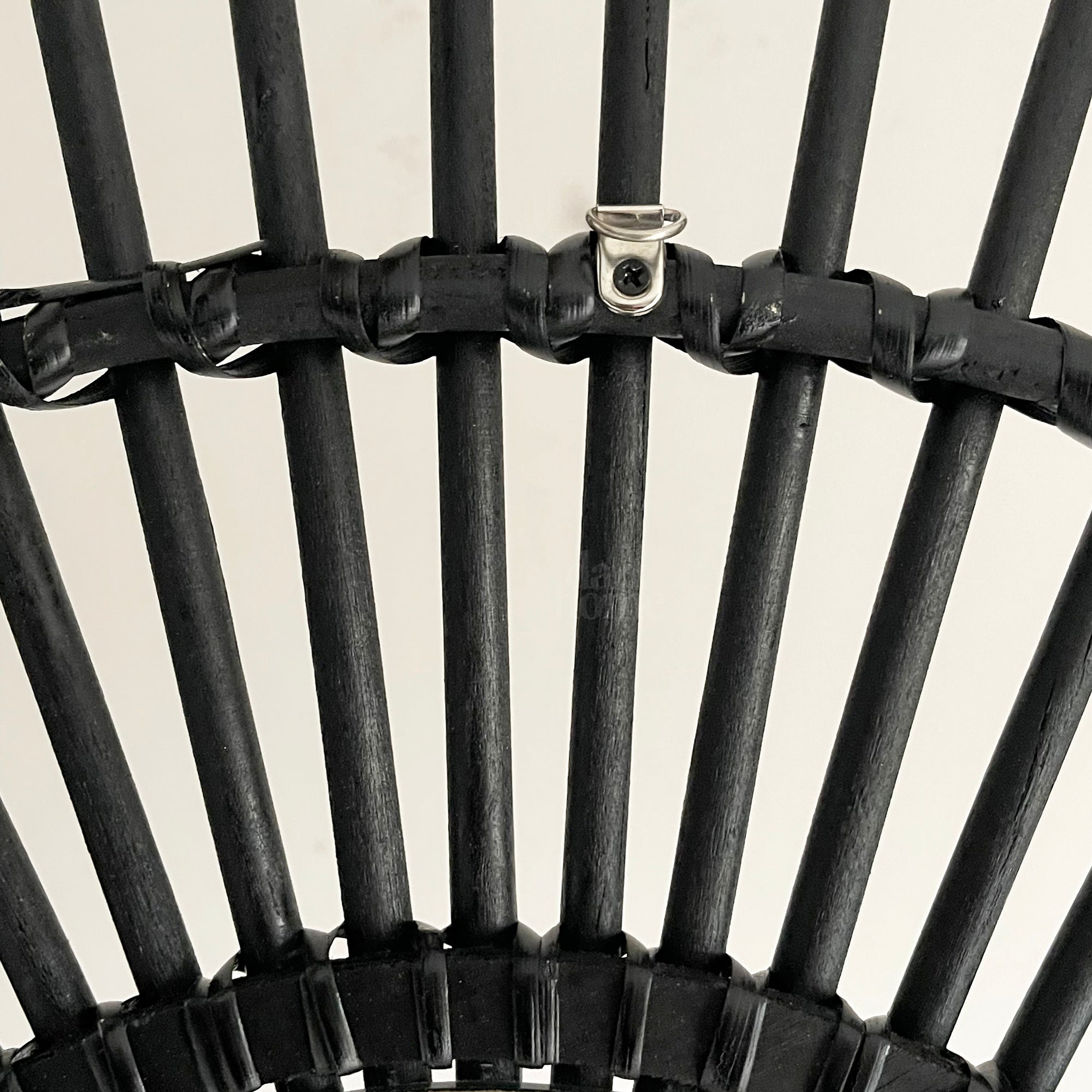 Black Rattan Mirror 80cm