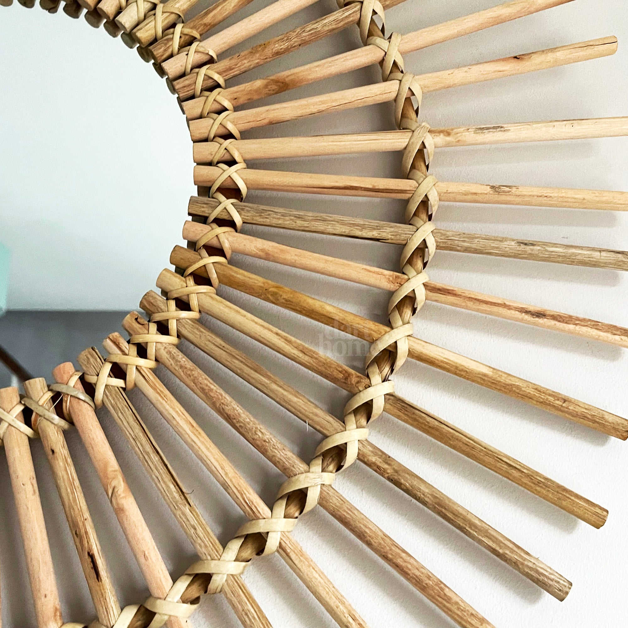 Natürlicher Rattanspiegel 80 cm