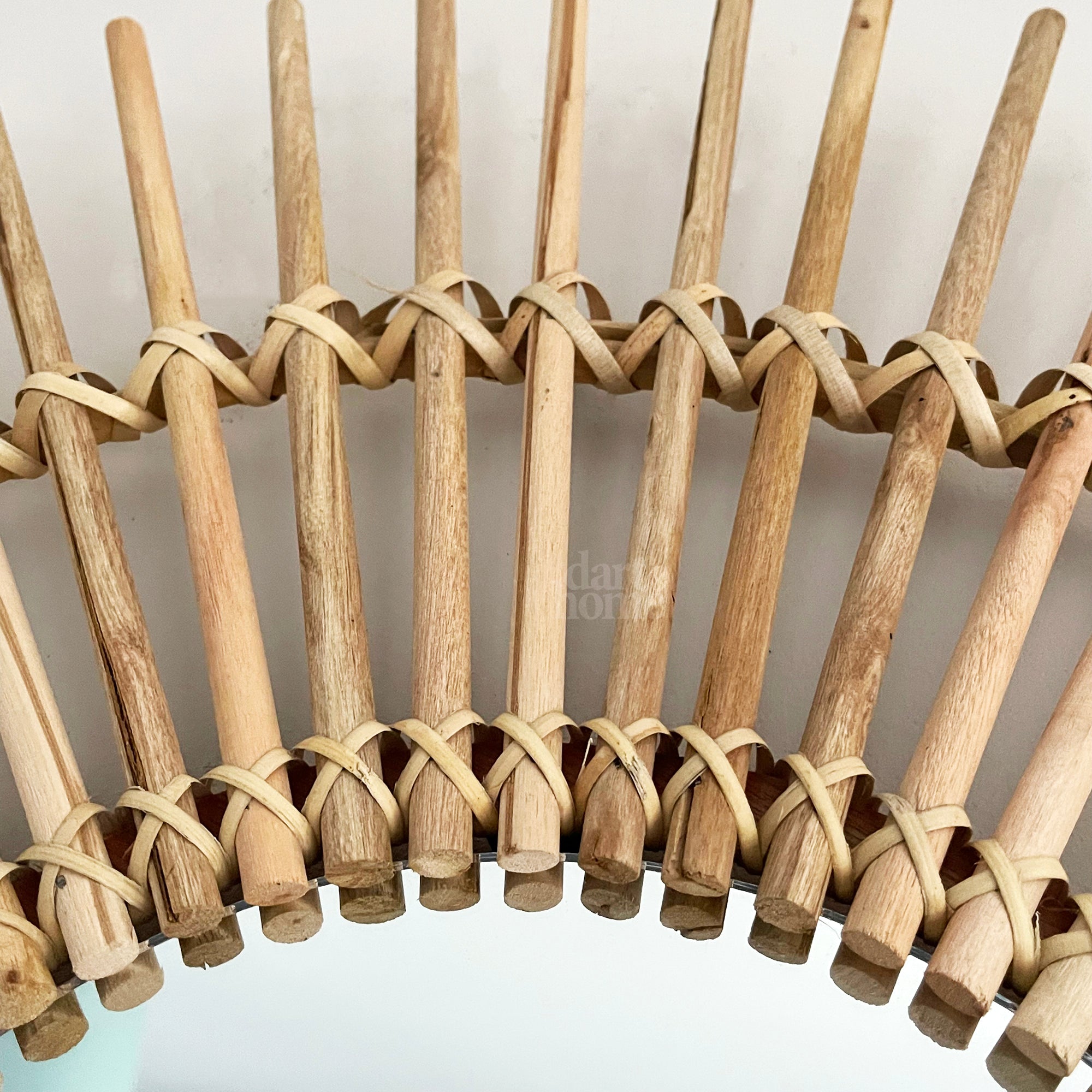 Natürlicher Rattanspiegel 80 cm