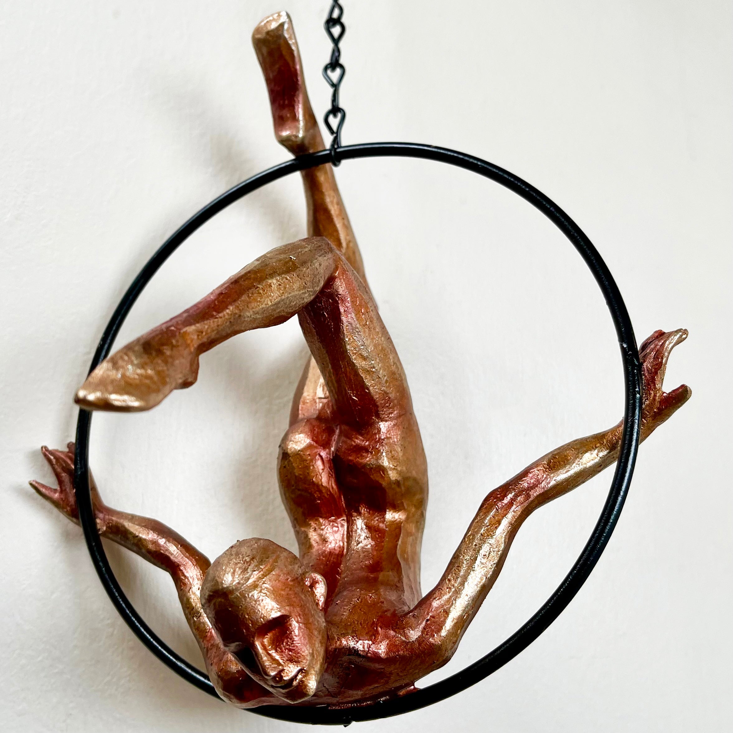 Hanging Bronze Acrobat Woman Figure