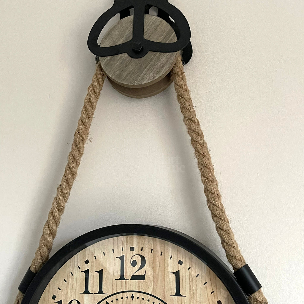 Darthome Hanging Clock On Rope Pulley 33x70x4cm