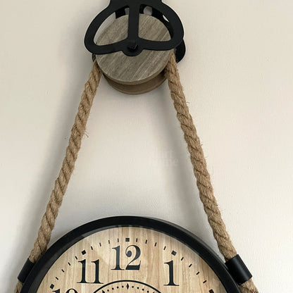 Hanging Clock On Rope Pulley