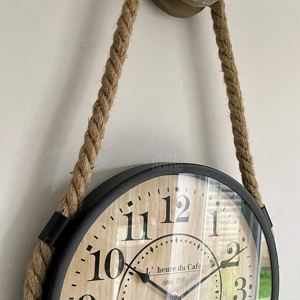 Darthome Hanging Clock On Rope Pulley 33x70x4cm