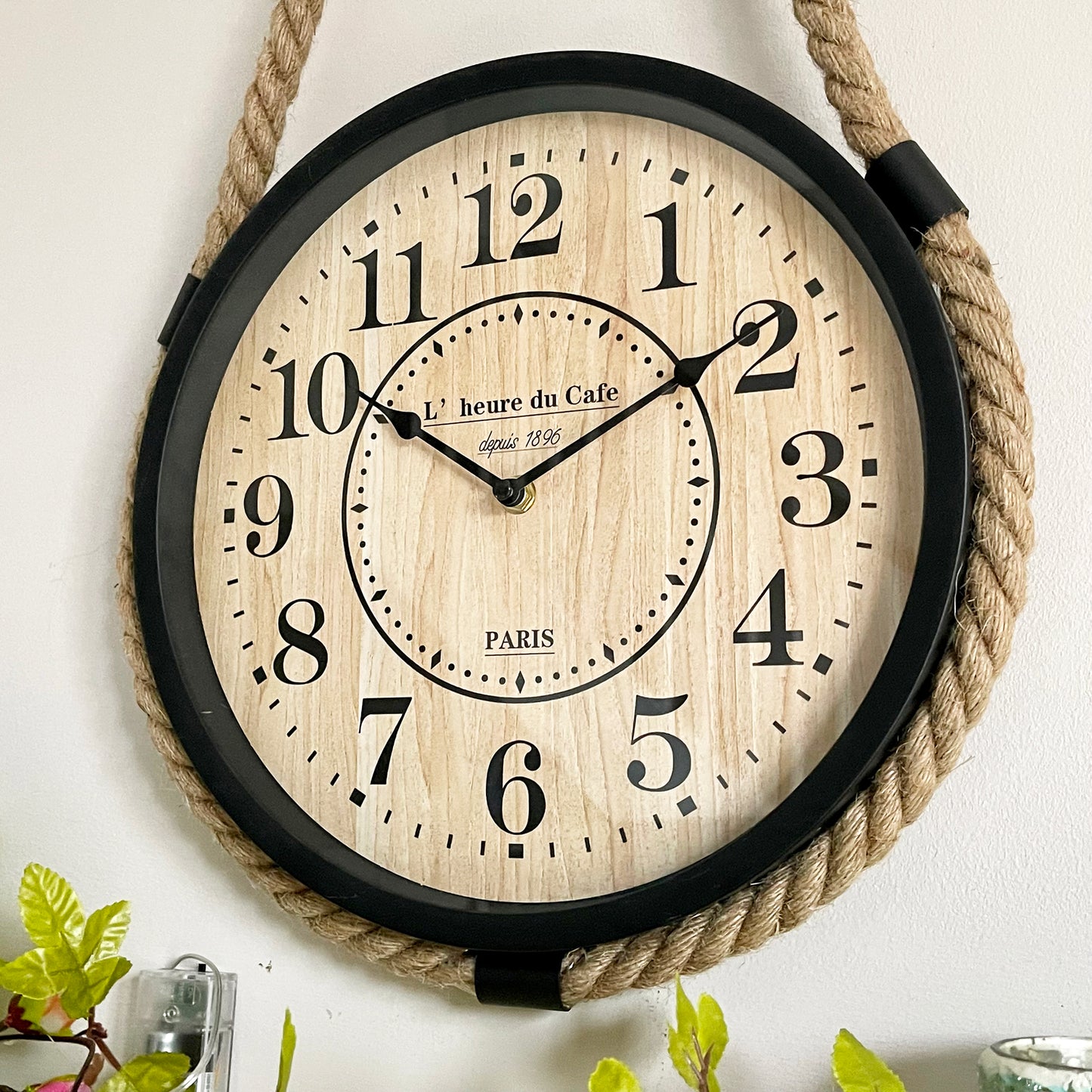 Hanging Clock On Rope Pulley