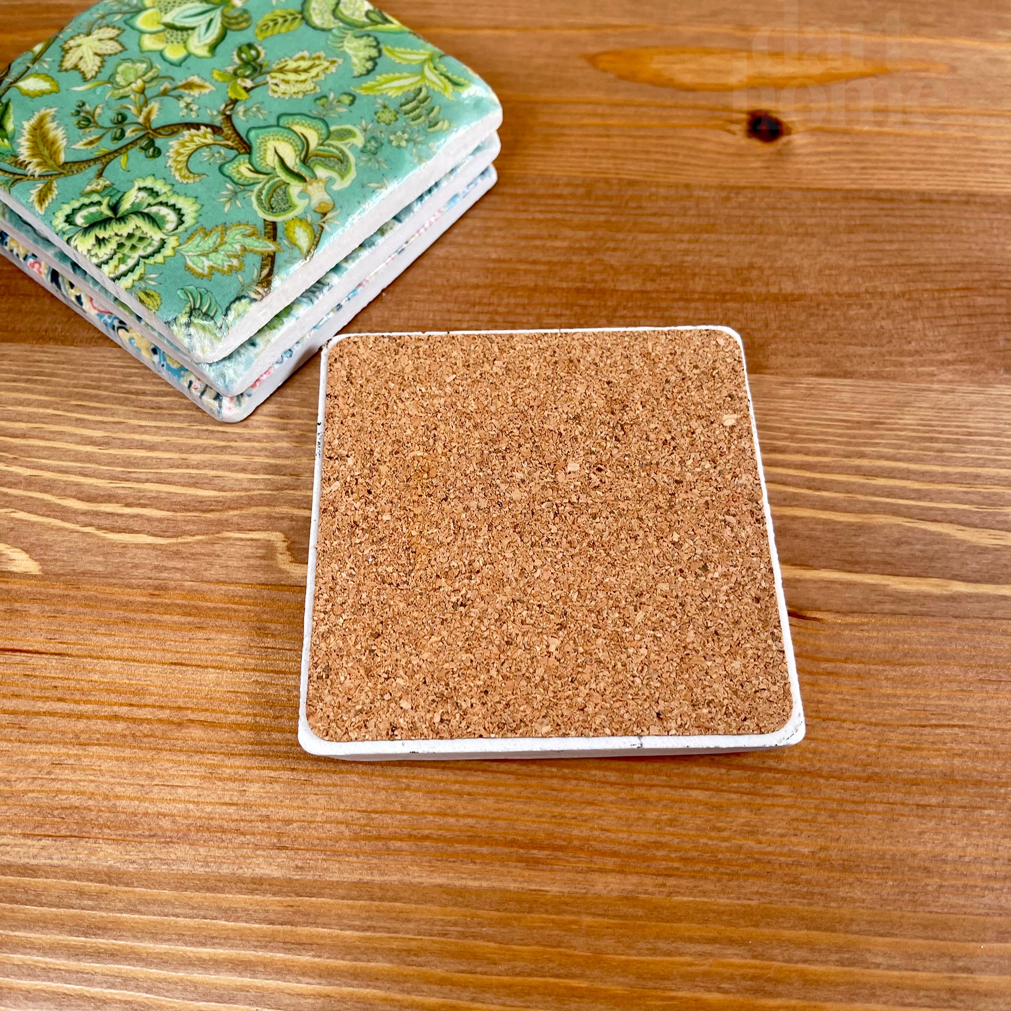 Set Of 4 Floral Ceramic Coasters