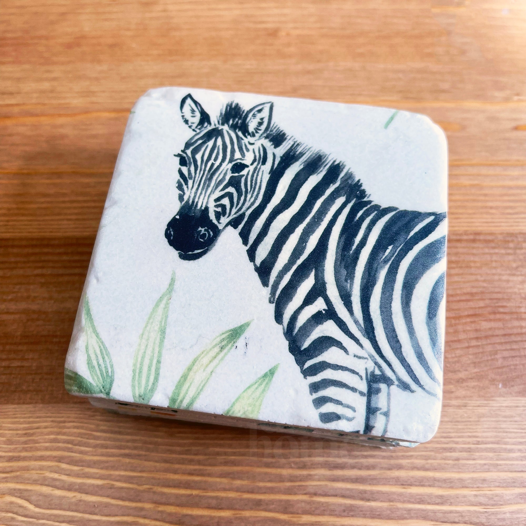 Set Of 4 Giraffe & Zebra Safari Coasters