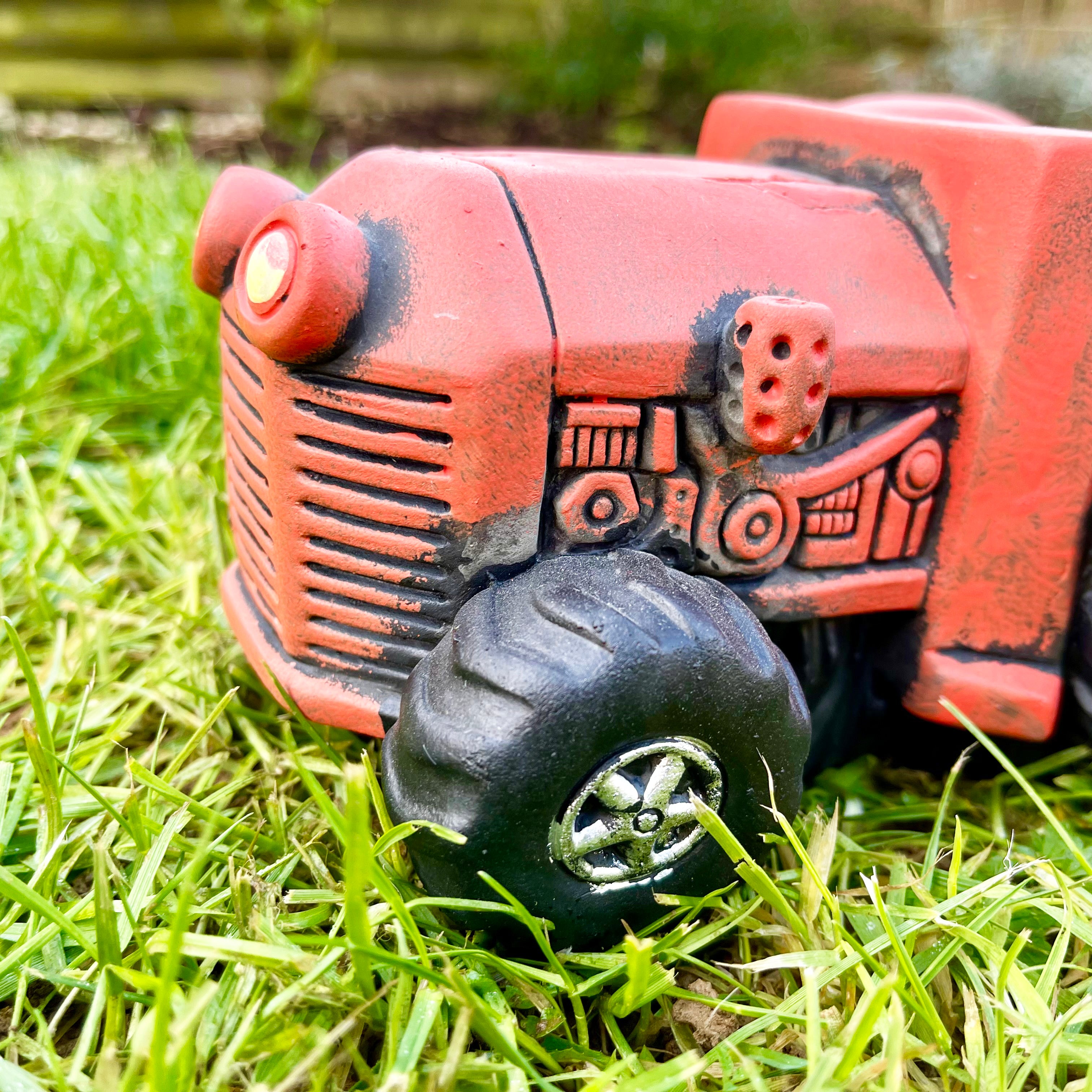 Cement Orange Tractor Planter