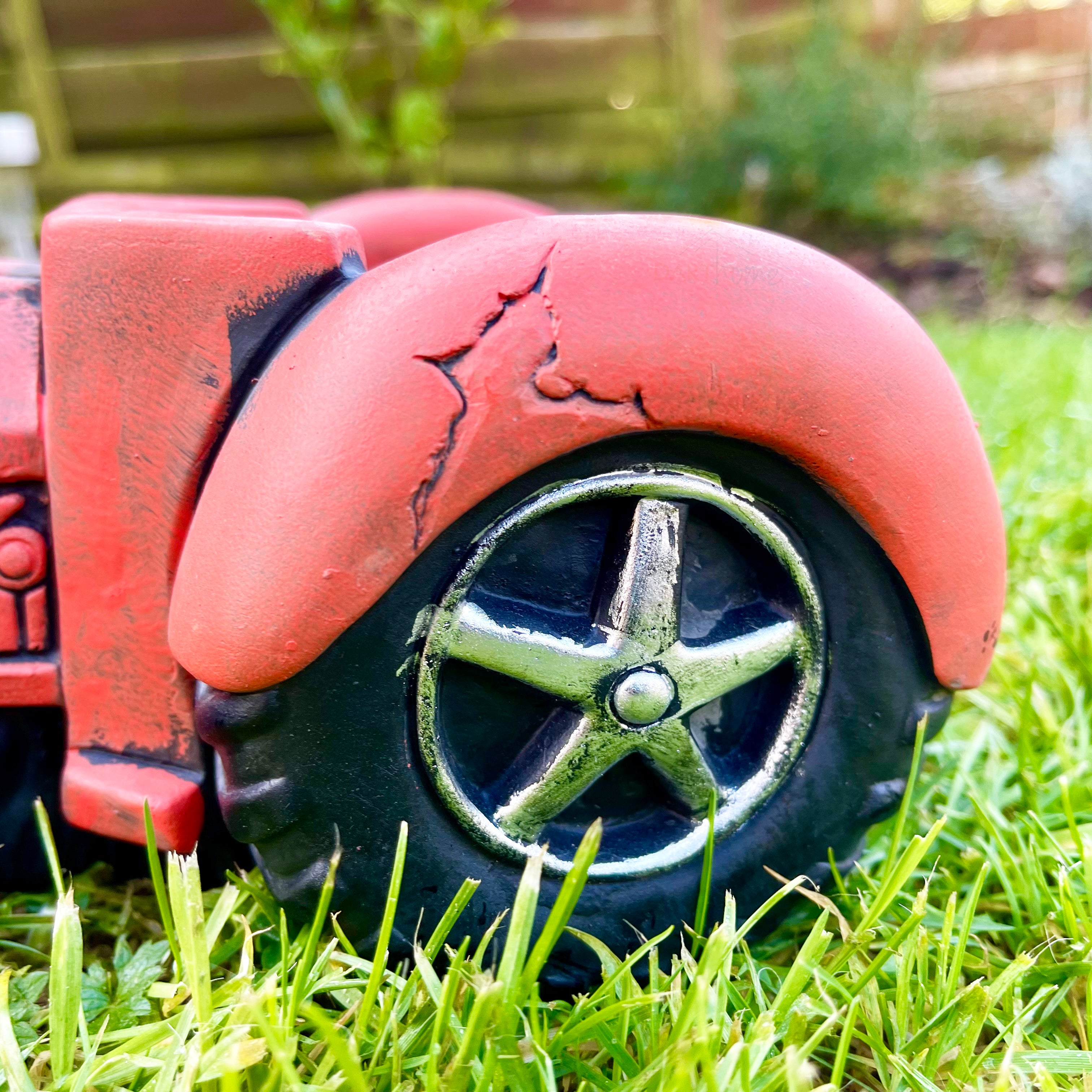 Cement Orange Tractor Planter