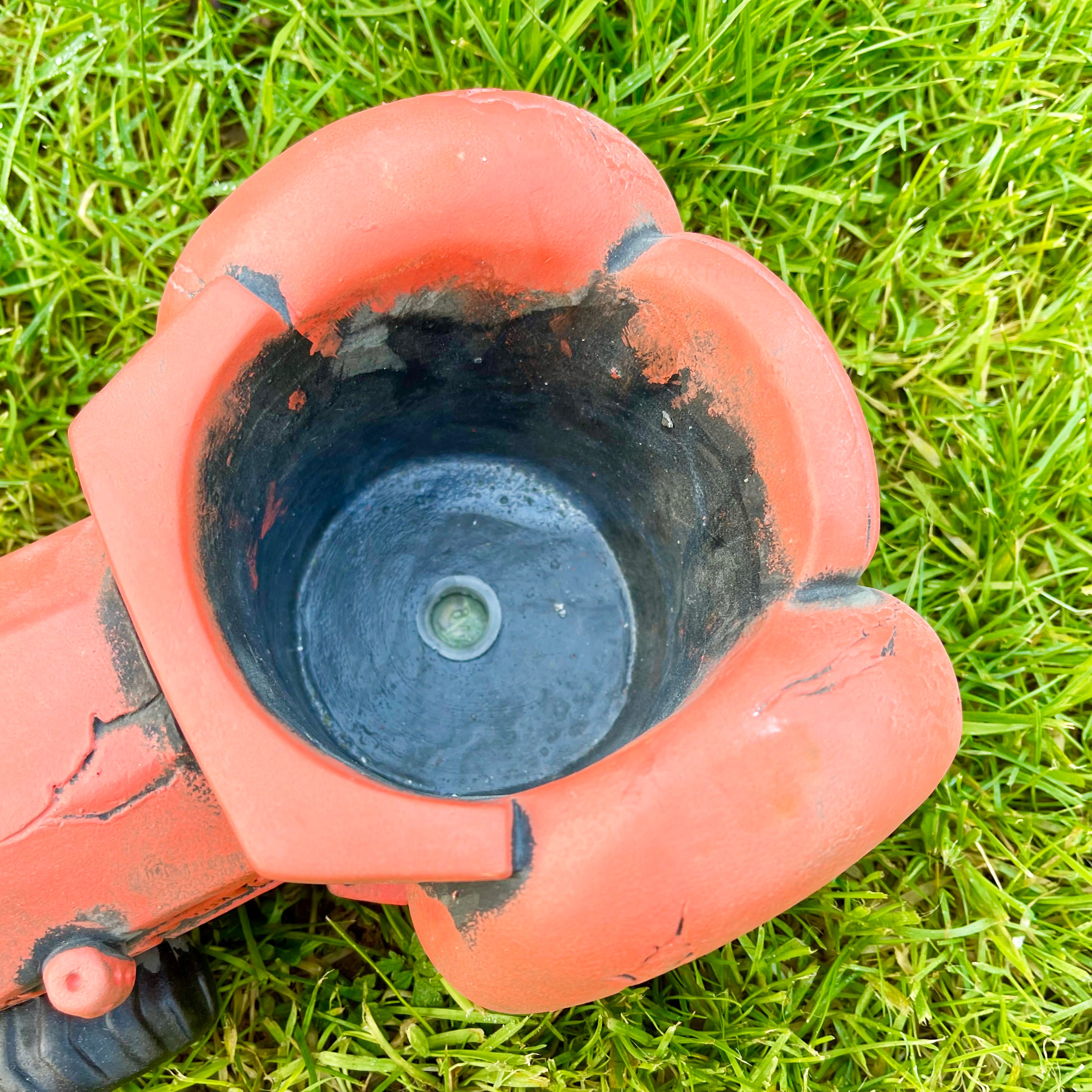 Cement Orange Tractor Planter