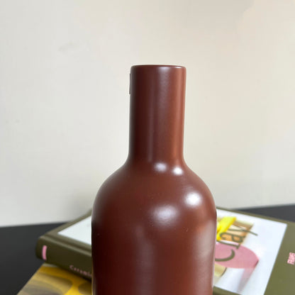 Nordic Oxide Red Ceramic Bottle Vase