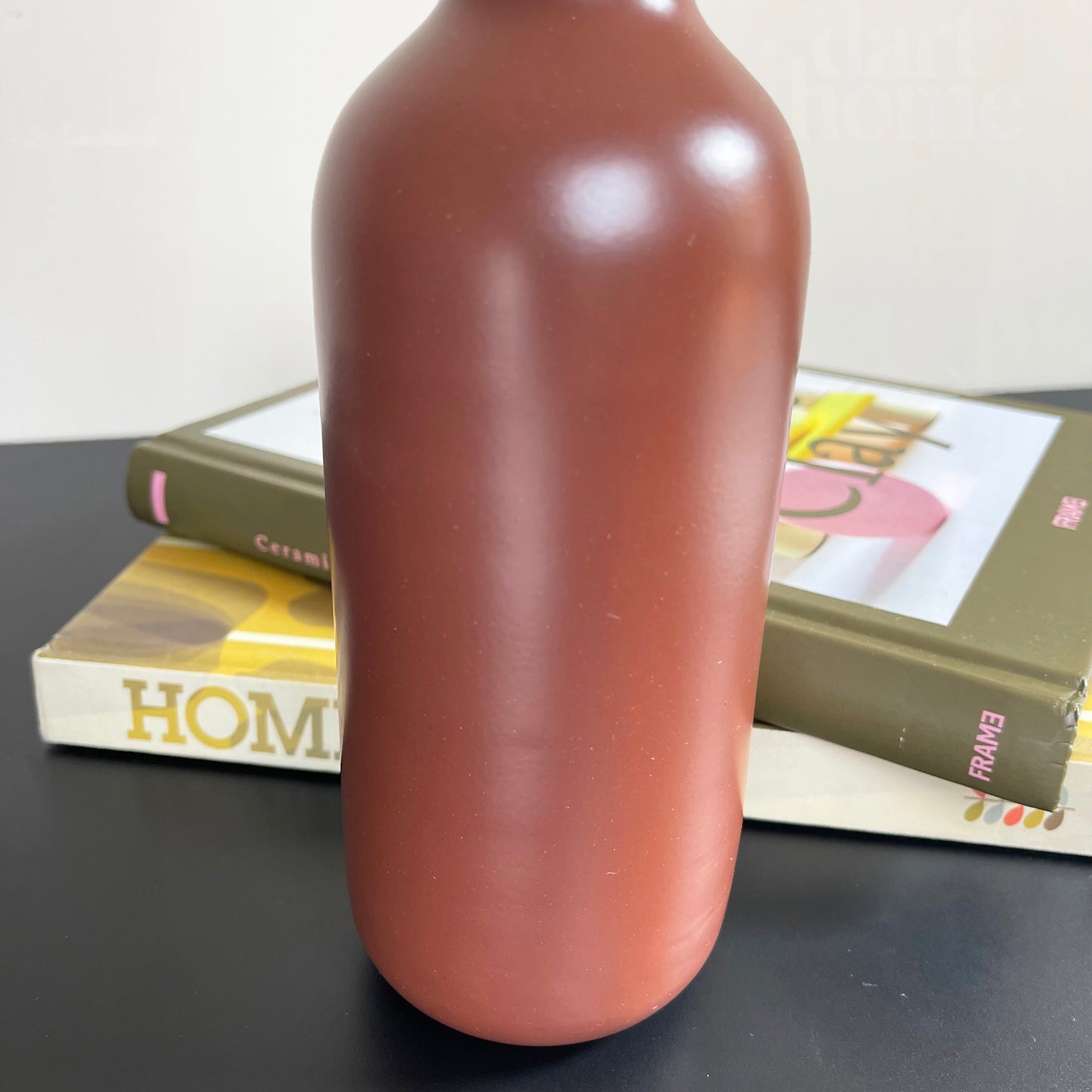 Nordic Oxide Red Ceramic Bottle Vase