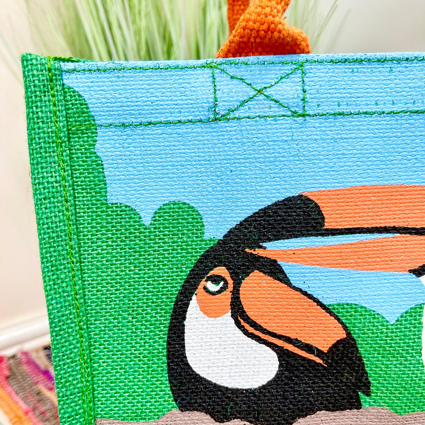 Toucan Couple Jute Hessian Eco Friendly Shopping Bag