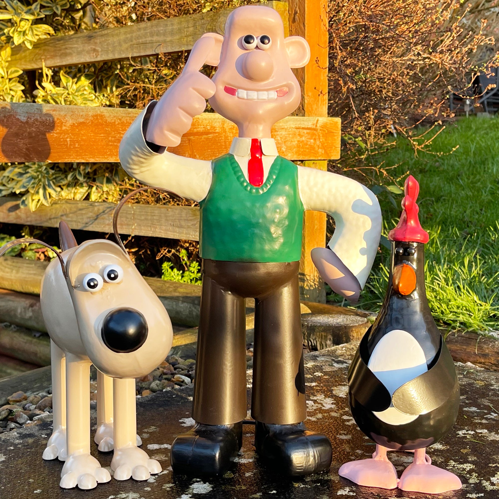 Metal Wallace And Gromit Garden Statues