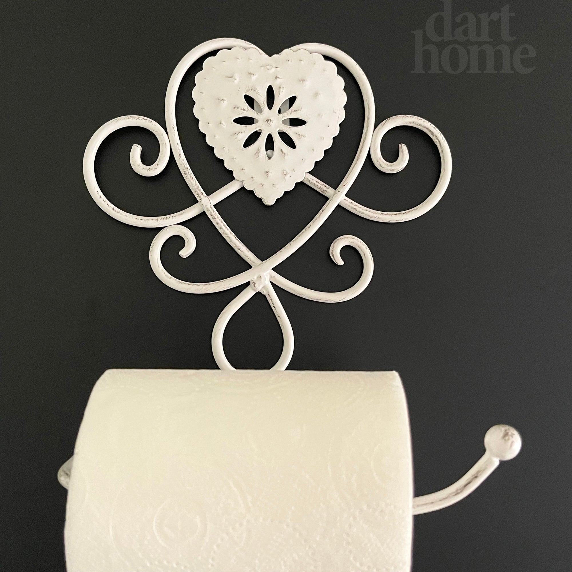 Lattice Heart Toilet Roll Holder