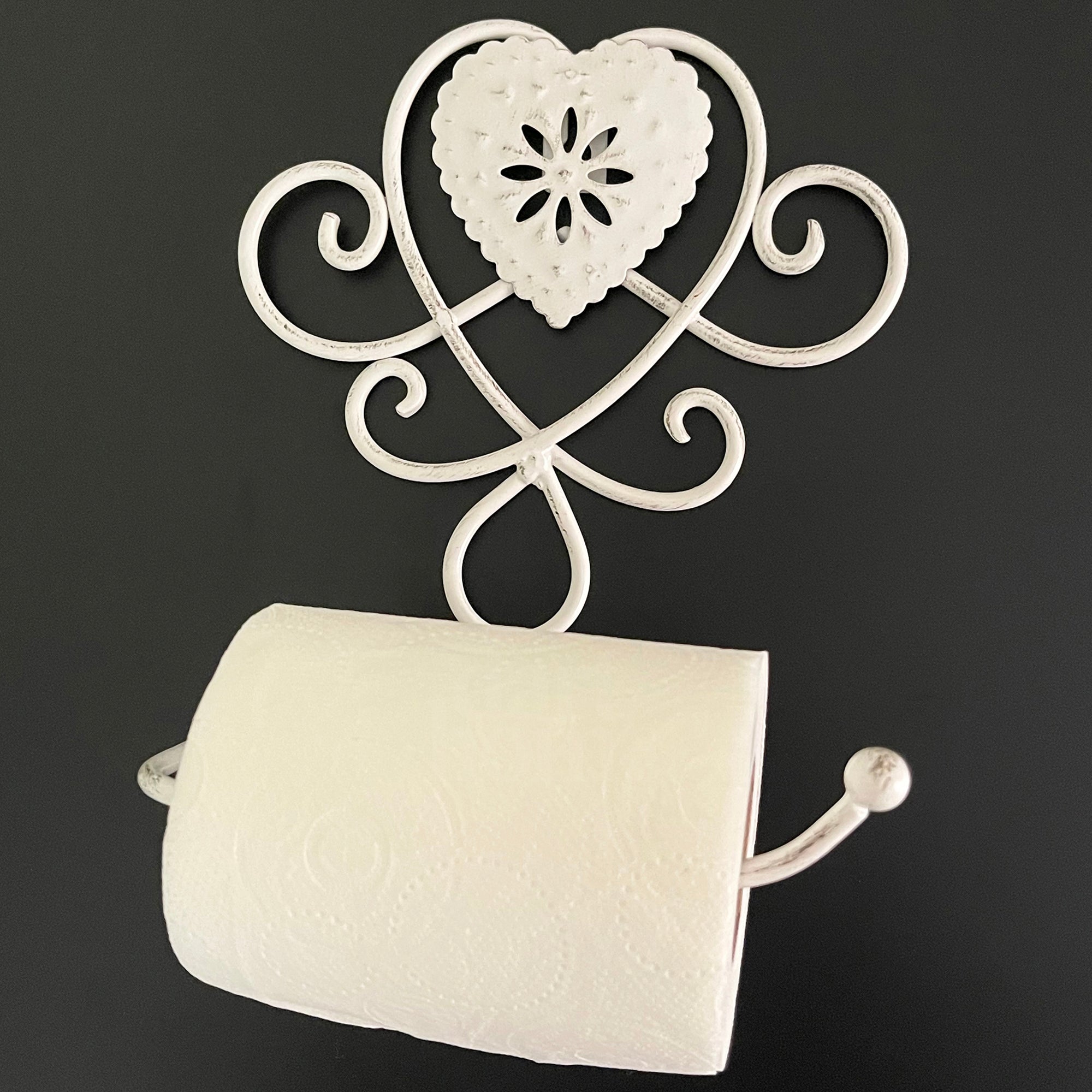 Lattice Heart Toilet Roll Holder