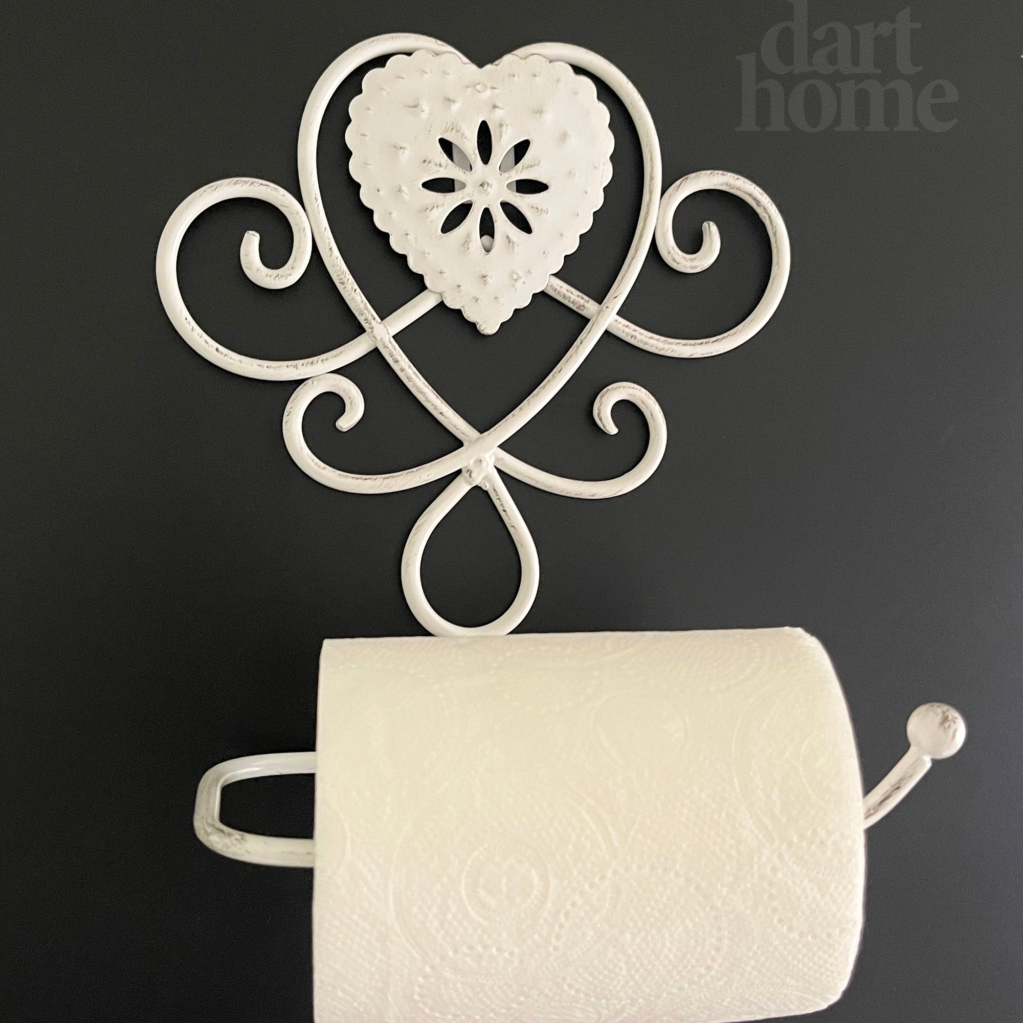 Lattice Heart Toilet Roll Holder