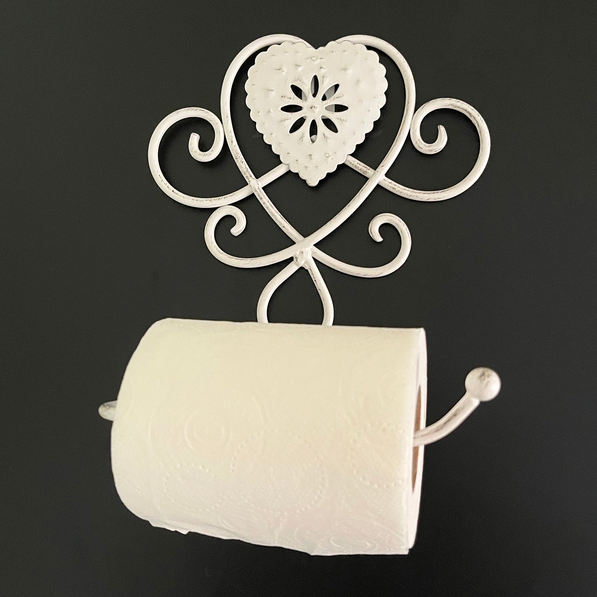 Lattice Heart Toilet Roll Holder