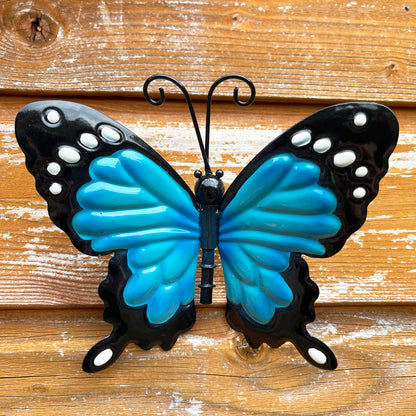 Set mit 4 verschiedenen Schmetterlings-Wandbildern aus Metall
