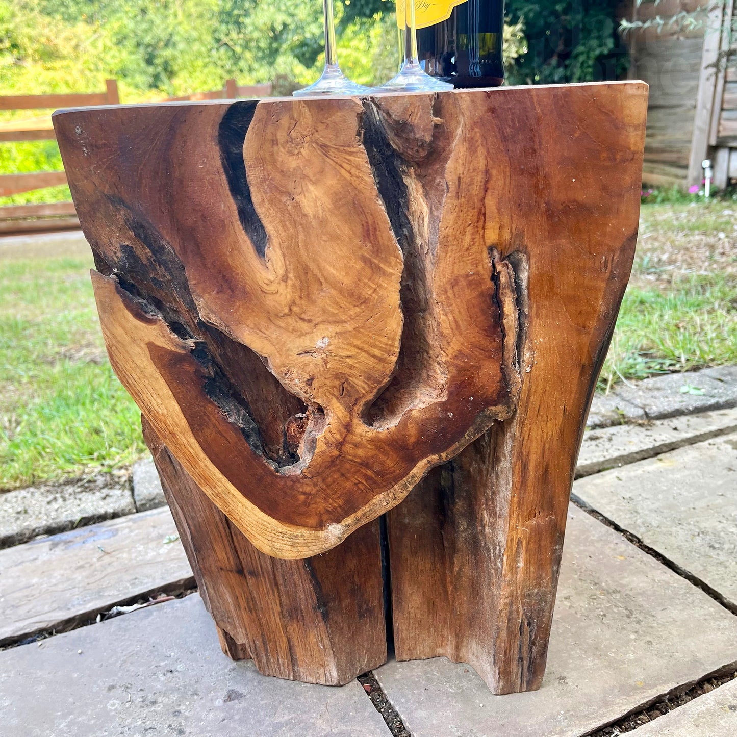 Square Teak Root Block Table