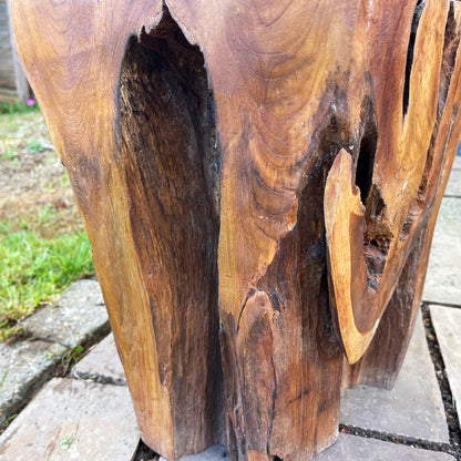 Square Teak Root Block Table