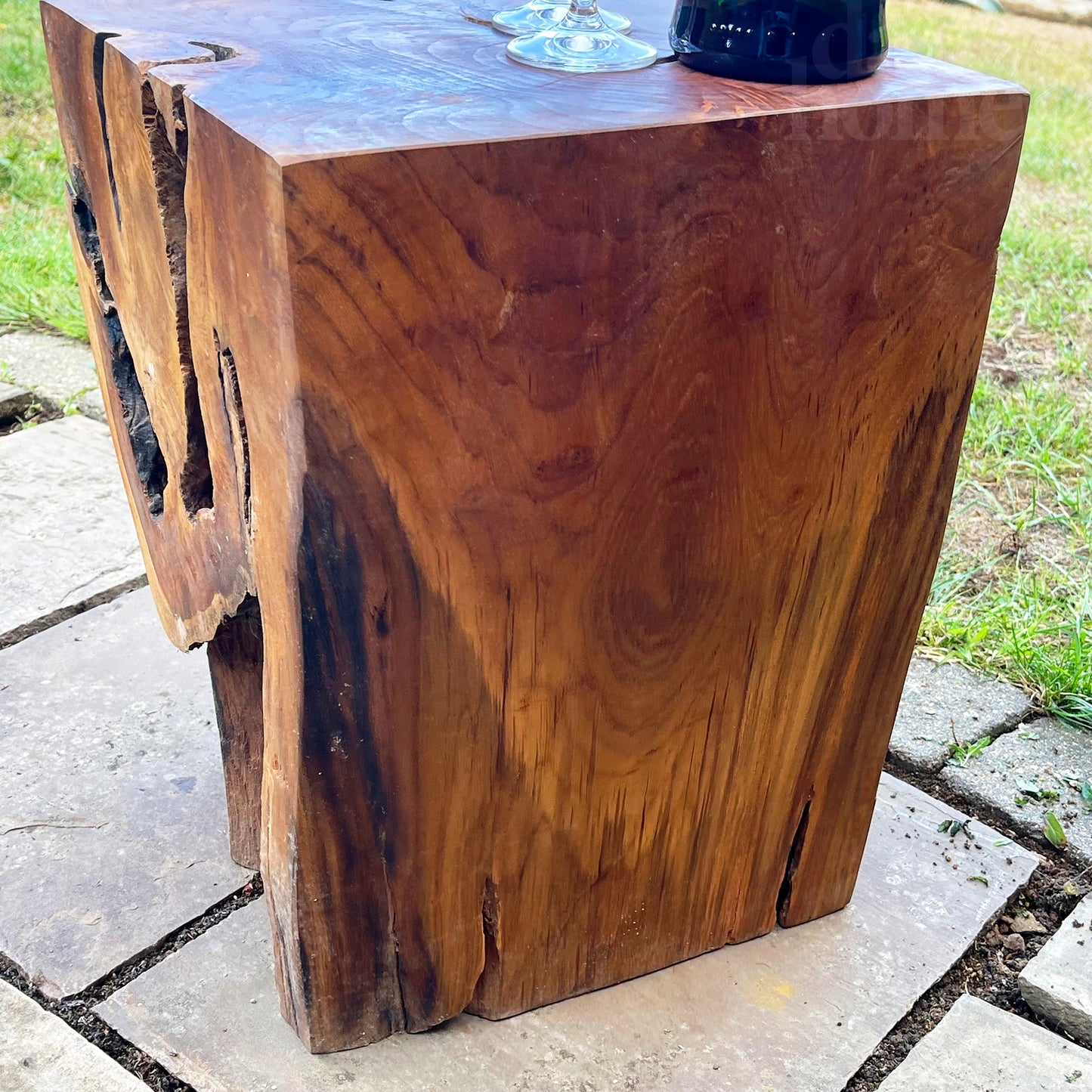 Square Teak Root Block Table