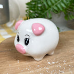 Ceramic White Pig Novelty Salt And Pepper Shakers Set