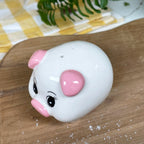 Ceramic White Pig Novelty Salt And Pepper Shakers Set
