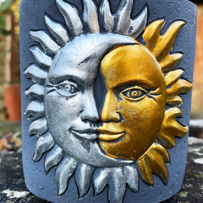 Cement Sun & Moon Planter