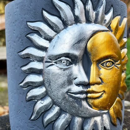 Cement Sun & Moon Planter