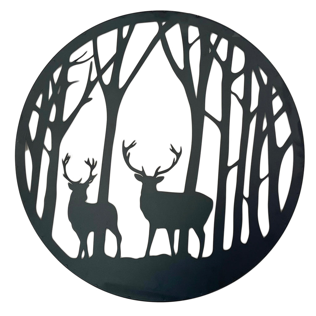 Schwarze Hirsche im Wald Silhouette Wandkunst