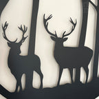 Schwarze Hirsche im Wald Silhouette Wandkunst