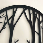 Schwarze Hirsche im Wald Silhouette Wandkunst