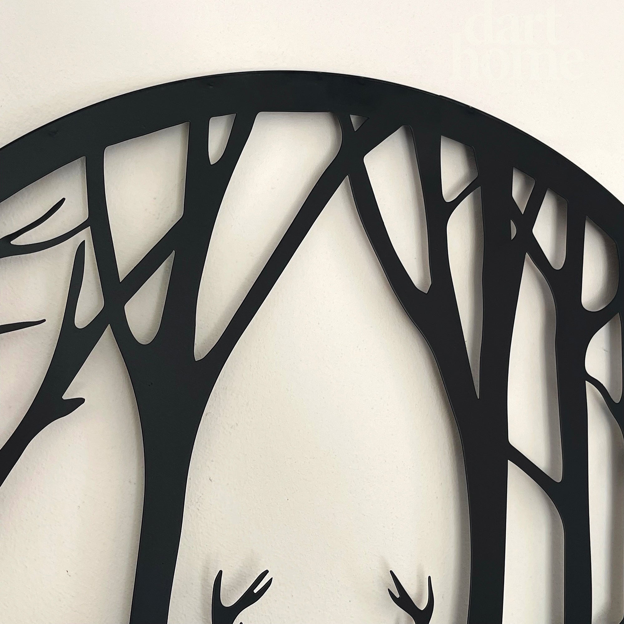 Black Stags In Forest Silhouette Wall Art