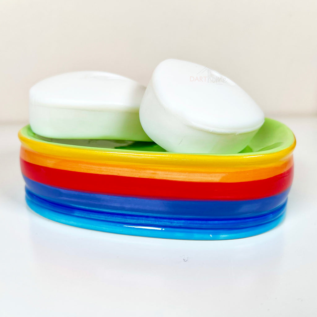 Rainbow Ceramic Bathroom Soap Dish