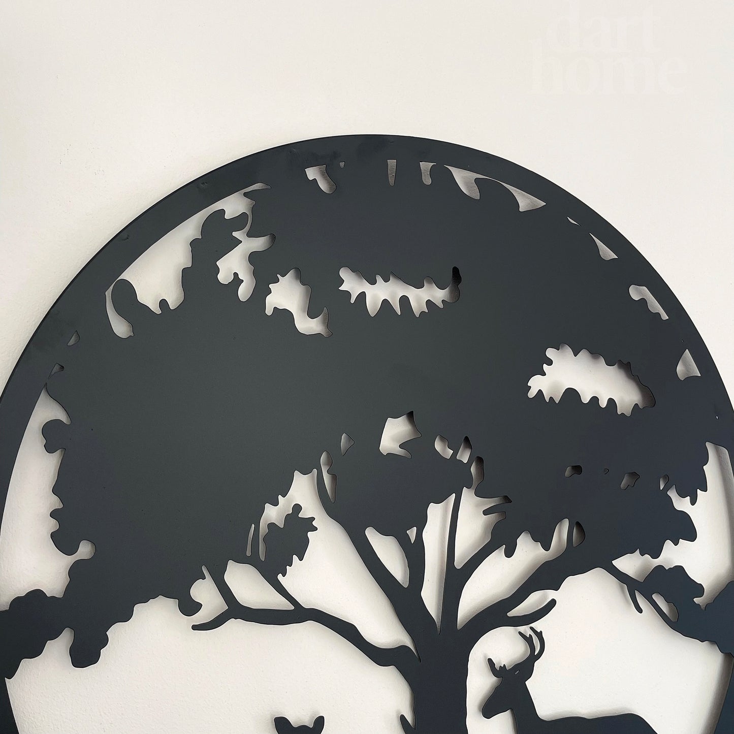 Schwarze Silhouette Baum Hirsch Wandkunst