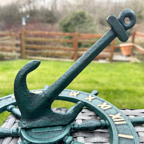 Cast Iron Anchor & Ships Sail Garden Sundial 24cm
