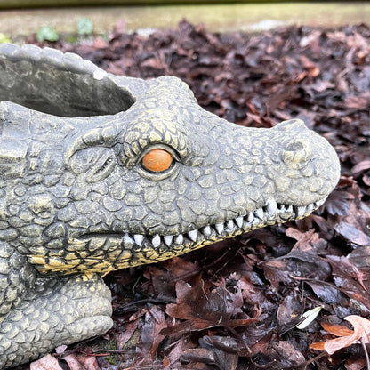 Krokodil-Übertopf aus Zement