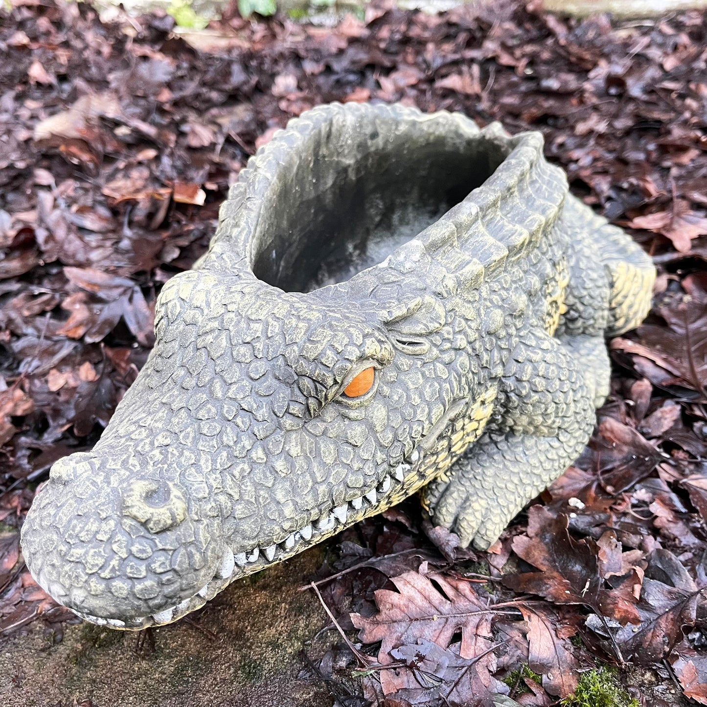 Krokodil-Übertopf aus Zement
