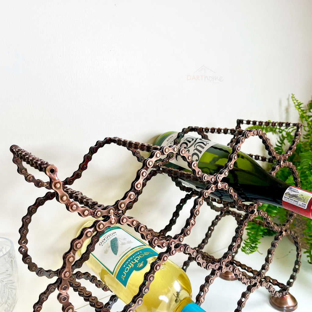 Large Recycled Bike Chain 13 Bottle Wine Rack