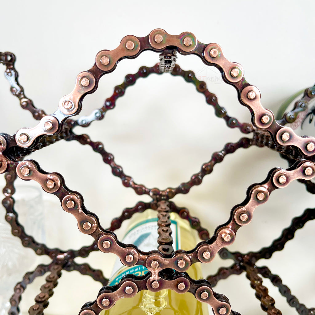 Large Recycled Bike Chain 13 Bottle Wine Rack