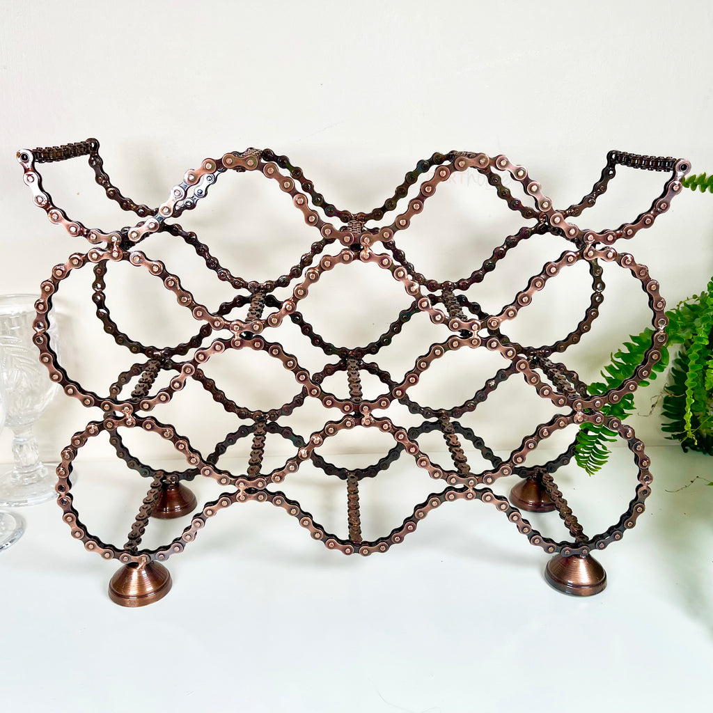 Large Recycled Bike Chain 13 Bottle Wine Rack