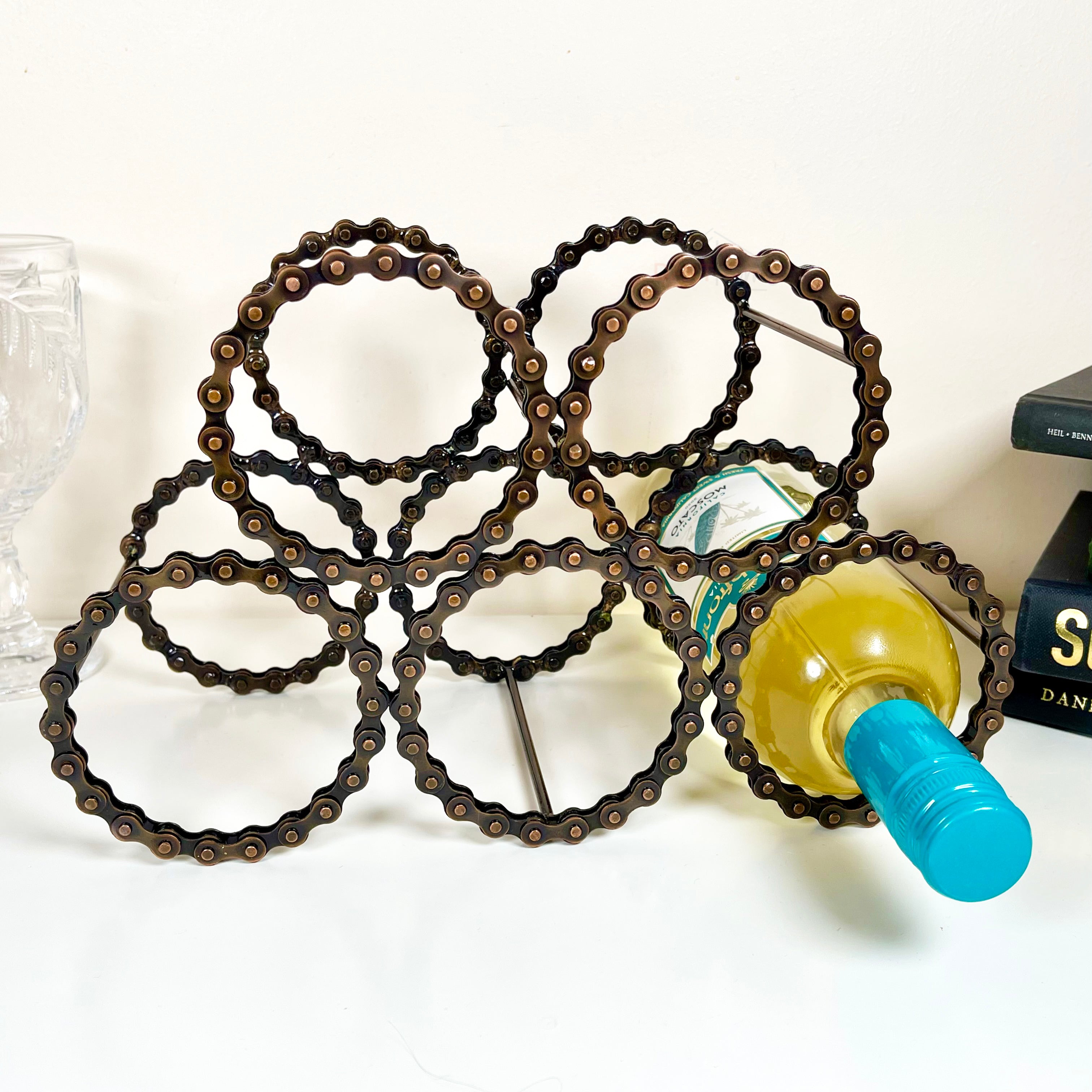 Bike chain wine online rack