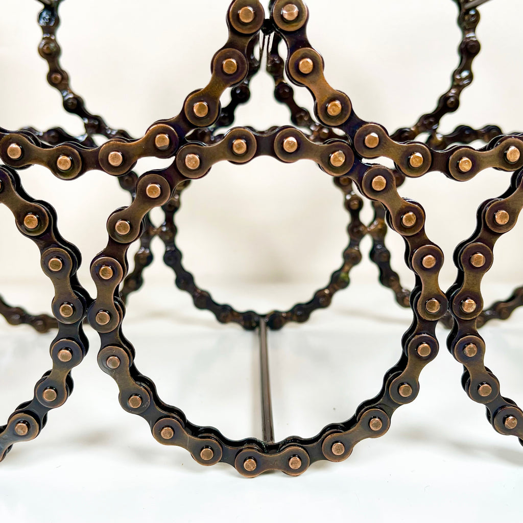 Recycled Bike Chain 5 Bottle Wine Rack