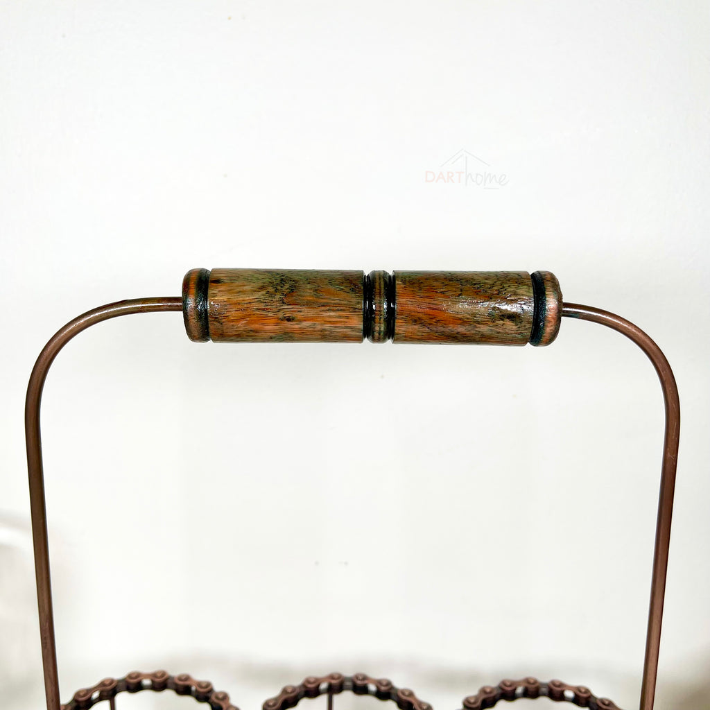 Recycled Bike Chain Wine Bottle Carrier