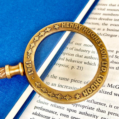 Brass Henry Hughes Vintage Hand Held Magnifying Glass