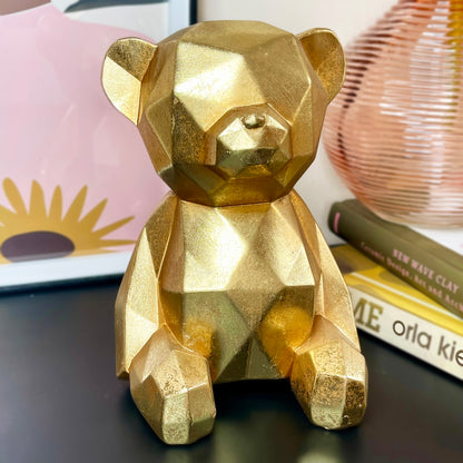 Gold Geometric Bear Ornament