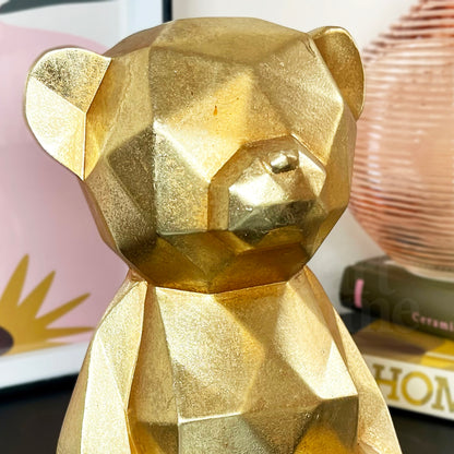 Gold Geometric Bear Ornament