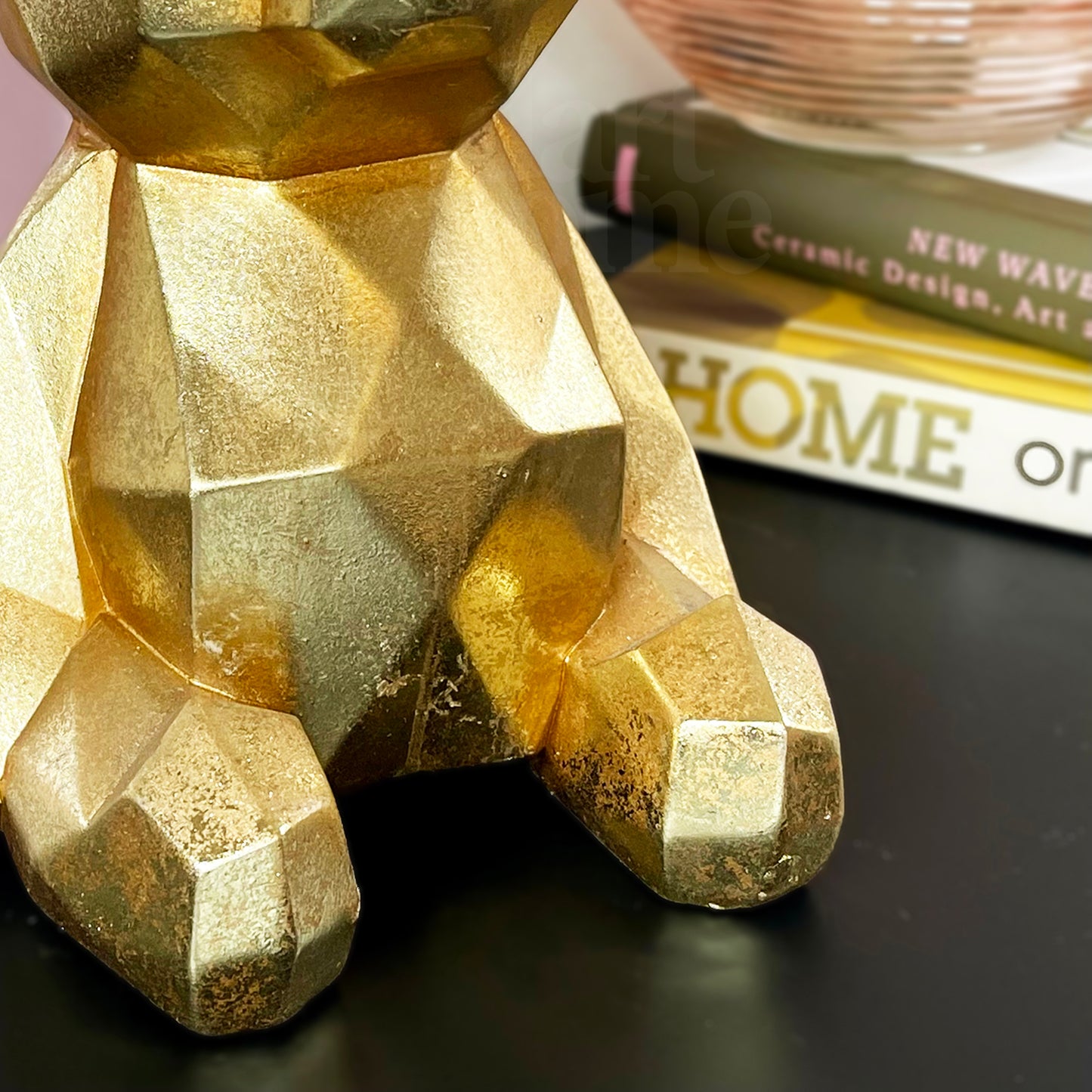 Gold Geometric Bear Ornament